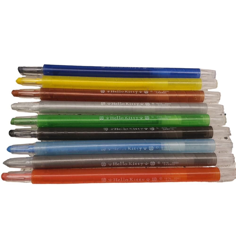 Vintage Sanrio Hello Kitty Twist Up Crayon Set Year 2000 1976 Hello Kitty Pencil